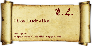 Mika Ludovika névjegykártya